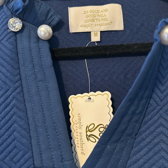 Simply Southern Royal Blue Dress with Pearl and Rhinestone Accents - Picture 5 of 7